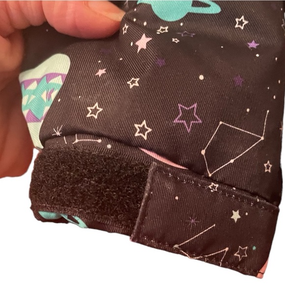 EUC Outer Space Hooded Fleece Lined Water Proof Puffer Snow Jacket Girl’s 4T - Picture 3 of 15